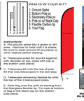 Marina Blue Feather Swooper Banner Advertising Kit With 12Ft Flag And 15Ft Telescoping Flagpole And Ground Stake shown