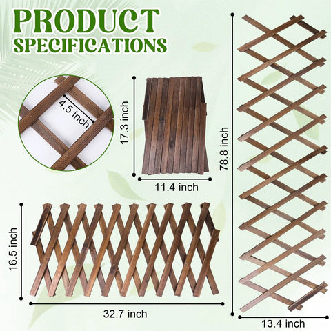 Expandable Wood Lattice Fence Panel Outdoor Use ✓