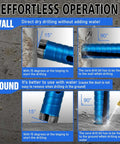 Front view: SALI Diamond Core Drill Bit, blue 2.5-inch diameter with laser-welded segments for masonry; adapters included