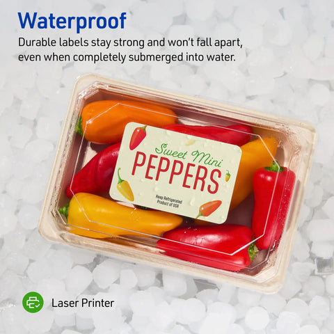 Heavy Duty Waterproof Shipping Labels With Badass Permanent Adhesive Two By Four Inches Five Hundred Pack Laser Ready Chemical Resistant Stickers Built Tough So They Just Hang Tight For Any Hustle on sweet mini peppers packaging.
