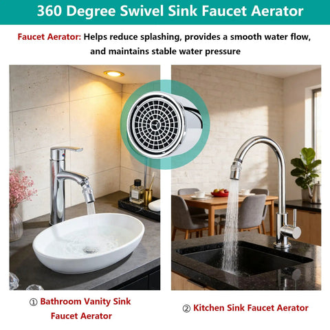 3/4 Inch GHT Thread Garden Hose Adapter With Aerator And 360 Degree Swivel Faucet To Hose Connector for bathroom and kitchen sinks