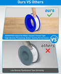 Comparison of Plumbers Teflon Tape 3 Roll Pack No Leak Seal For Water Pipes And Plumbing Pro Grade High Density Tape Waterproof Durable Seal 390 Inches By 0.47 Inches Blue with another low density tape.