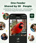 Smartphone displaying cardinal bird from Solar Powered Smart Bird Feeder With Camera AI Species ID 8MP Photos And 4K Ultra HD Video Live Stream
