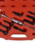 Blind Hole Collet Bearing Puller Set with Slide Hammer in red case, 9 piece inner bearing extractor kit, fits 8-32mm collets