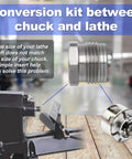 1 Inch 8 TPI Chuck Adapter For Lathe Spindle showing conversion components in a workshop setting