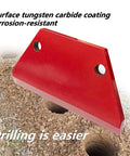 Red blade of Durable 8 Inch Tungsten Carbide Coated Auger Blade Replacement Kit with holes, showing corrosion resistance