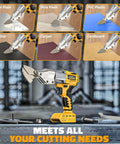 Cordless Sheet Metal Cutter Nibbler with Brushless Motor for steel, mesh, PVC, leather, and carpet; 20V battery not included