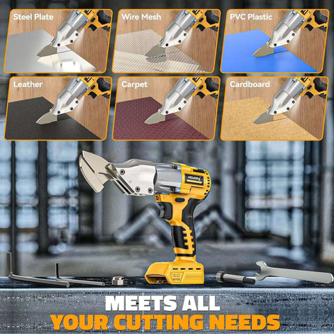 Cordless Sheet Metal Cutter Nibbler with Brushless Motor for steel, mesh, PVC, leather, and carpet; 20V battery not included