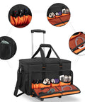 Rolling DJ Cable Bag With Hard Padded Bottom Detachable Dividers And Dolly Travel Gig Case For Pro DJ Gear Cables Microphones