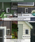 Recessed Outdoor Outlet Box for Wet Locations With Two Weatherproof Covers Vertical 1 Gang Exterior Electrical Box in White