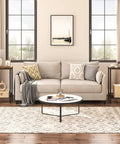 Built Tough Industrial Tall Side Table Featuring Adjustable Mesh Shelves And Rugged Steel Frame Works Like A Charm As A Tall Nightstand For Your Rustic Brown Living Room Setup, displayed beside a beige sofa.