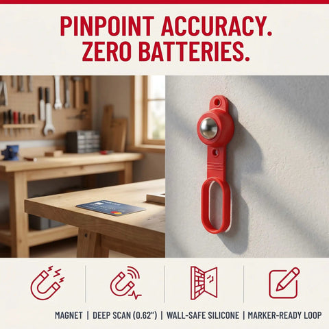 Premium Heavy Duty Magnetic Stud Finder With Dead Nuts Accurate 27 Lbs Pull Force Battery Free Wall Scanner Locates Metal Studs And Nails Behind Drywall Or Tile Every Single Time