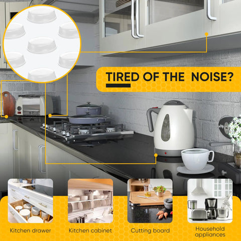 64 Clear Self Adhesive Rubber Cabinet Bumpers Silence Kitchen Drawer Slams With Zero Drama While Shielding Counters From Hella Scratches And Door Bangs Today in a kitchen setting.