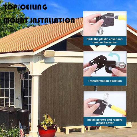 Mounting Brackets Replacement Hardware Kit for Cordless Shades, Fits Sun Shades, Roller Blinds, and Patio Awnings, Easy DIY Install, Replaces Many Brands