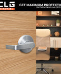 Passage Closet Door Lever Heavy Duty Built To Last Commercial Grade Satin Chrome Non Locking Door Handles With Latch For Interior Doors ADA Compliant Cylindrical Lever Hardware on office door