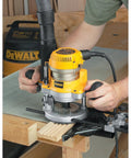 Adjustable Plunge Router Base For DW616 And DW618 Routers With Tool Free Steel Cam Lock Quick Depth Adjustments in use