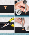 Step-by-step use of Copper Rivets And Burrs Kit, 20 Pieces In 14mm And 19mm, Includes 2 Punch Rivet Tools And Setter for leather crafting