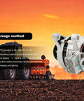 Top Notch Permanent Magnet Generator 1500W AC 14V Low Rpm Pma Alternator featuring silicon rectifier, displayed with a tractor.