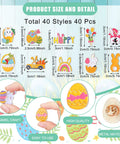 Grab These Fresh Forty Piece Easter Enamel Pins Bulk Collection Featuring Super Cute Spring Brooches With Classic Bunny Egg Carrot Designs. 40 styles with size details.