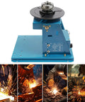 Heavy Badass Cast Iron Rotary Welding Positioner With Adjustable Zero To Ninety Degree Foot Pedal Tilt Table for precision welding.