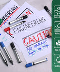 Heavy Duty Permanent Markers With Smooth Fine Tips In Bold Black Red Blue And Green on notes highlighting important information.