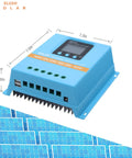Beefed Up 100A MPPT Solar Charge Controller With LCD Display for 12V 24V 36V 48V Systems, auto detect, dual USB ports, blue casing
