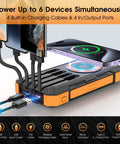 Massive 49800mAh Wireless Power Bank With Built In Cables 22.5W PD 3.0 USB C In Out Fast Charge for iPhone Android iPad