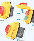 Emergency Stop Pushbutton Switch For 110V Lathe Parts With Electromagnetic Switch 5 Pins IP54 Built Tough For CJ 0618