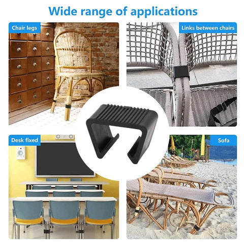 Easy Install Chair Fastener Clips For Outdoor Rattan Furniture Sturdy Heat Resistant Clamps To Stop Movement And Wobble 4.3 CM