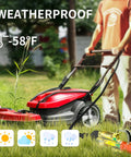 Person using lawnmower with Beefy Heavy Duty 25 Feet Outdoor Extension Cord Waterproof With Lighted End 12 Gauge 3 Prong SJTW