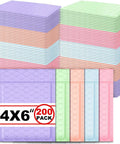 200-Count 4x6 Inch Bubble Mailers Waterproof Padded Envelopes Self Adhesive Poly Bubble Packaging Bulk Shipping Bags For Cards, Mailings, And Trading Packaging Pastel Color Options stacked and displayed