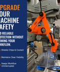 Milling Machine Guard For Manual Mills OSHA Compliant Head Mount Shield made with Lexan and aluminum, installed on mill