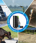 Image of 12V DC Solar Well Pump Kit With 200W Panel Included Submersible Water Pump For Off Grid Wells Deep Wells Garden Irrigation Remote Tank Filling And Portable Water Supply showing applications in agriculture and remote locations.