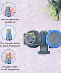 Top view of One Quarter Inch Air Compressor Filter with Integrated Pressure Regulator showing setup instructions.