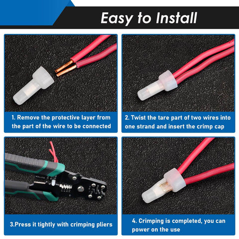 Steps to use Rugged Nylon Closed End Crimp Connectors Set 580-Piece Wire Nuts for Electrical and Audio Wiring