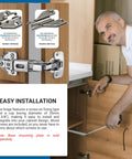 Two Pack Wide Angle Corner Lazy Susan Pantry Self Closing 155 Degree Kitchen Cabinet Door Hinges Nickel Plated Finish installation
