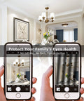 Person holding a phone showing ceiling fan lighting with the Super Bright A15 LED Ceiling Fan Bulb 6W 60W Equivalent installed.