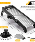 Adjustable Stainless Steel Mandoline Slicer For Kitchen Vegetables With 7 In 1 Blades And Easy Glide Settings Includes Gloves Pusher And Cleaning Brush Non Slip Base For Stable Slicing Onion Potatoes Chips French Fries