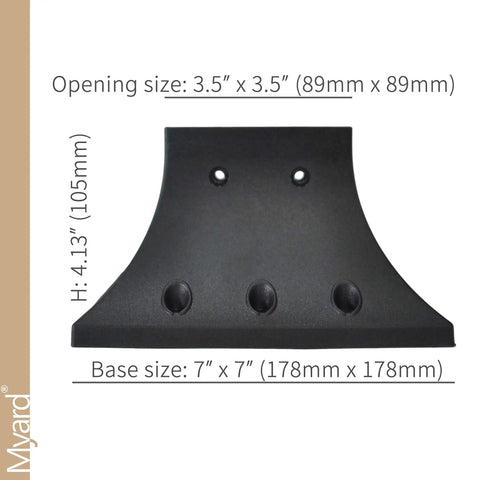 Nominal 4x4 Post Base Cover With Skirt Flange And Stainless Steel Screws For Deck Porch Railing Support Black 3.5x3.5