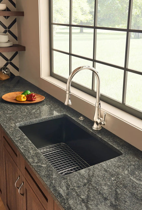 Stainless Steel Wire Sink Grid For 6307 Allia Kitchen Sinks, 26 1/4 Inch By 15 1/4 Inch, Biscuit Vinyl Coated With Plastic Feet To Protect Bottom