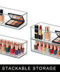 8 Pack Deep Drawer Organizers For Kitchens Closets And Bathrooms Super Solid Storage Bins Set of clear bins for makeup and nail polish.