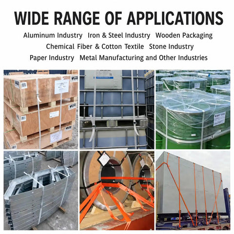 Wide range of applications for Heavy Duty Handheld Pneumatic Strapping Machine For 19 To 50 Mm Steel Bands in various industries.