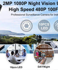 2MP Night Vision USB Webcam 1080P Full HD Video With IR Cut And 10 LED Light Board for indoor outdoor use
