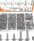 304 Stainless Steel Wood And Sheet Metal Screws Set, 280 Pcs Pan Head Phillips Self Tapping Screws In Sizes Six And Eight, Lengths One Half Inch To One Inch, Marine Grade Corrosion Resistant For Wood Metal And Gypsum. Assorted tray view