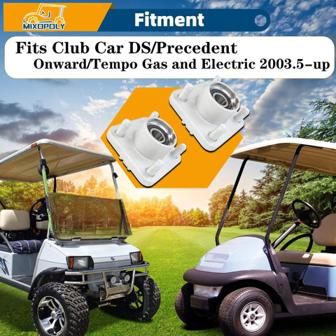 Front Wheel Hub Assembly Replacement Kit 2 Pack for Club Car DS Precedent Onward Tempo Gas and Electric 2003.5 Up shown with golf carts