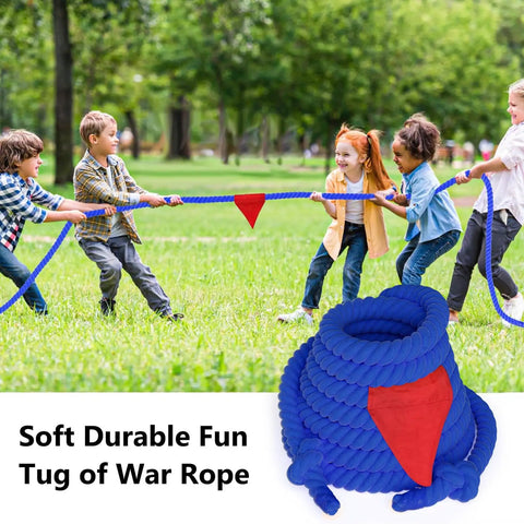 Children playing with Epic Tug Of War Rope 25Ft With Flag For Outdoor Fun For Kids And Adults, Perfect For Field Day, School.