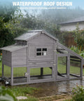 Backyard Chicken Coop On Wheels With Run Kit Large Wooden Hen House With Waterproof Roof Nest Box And Pull Out Tray