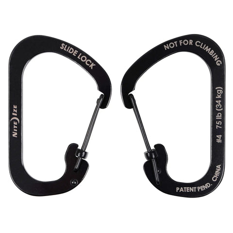 Locking Carabiner Clip With SlideLock Gate Stainless Steel Construction Black 2 Inch Key Ring Clip For Your Keys And Gear