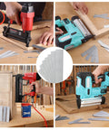 Heavy Duty 1 Inch 18 Gauge Brad Nails 6000 Count Zinc Plated Rust Resistant Steel For Trim And Woodworking Sweet Finish Zero Fuss Or Splinter Damage Pro Grade Fasteners used with nail guns during woodworking projects.