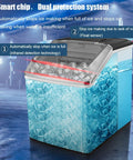 High Octane Countertop Ice Maker Cranks Out Top Shelf Cubes At Record Pace With Up To 25kg Daily Output And Integrated Water Line Hookup For Parties That Never Sleep And Chill Vibes Only, showing smart chip and ice compartment.